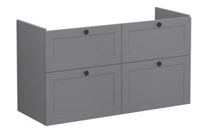 VitrA Root Classic 120cm 4 Drawer Washbasin Unit - Matt Grey